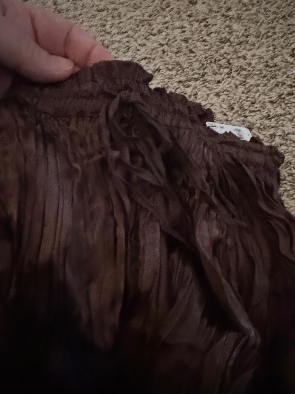 Free People Chocolate Brown Crinkle Circle Skirt - Picture 3 of 3